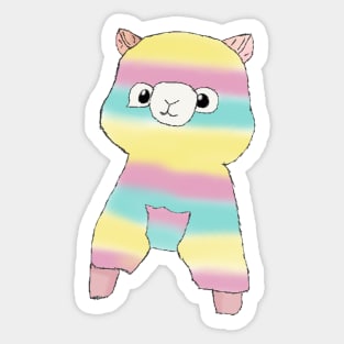 Rainbow Alpaca - Pink Sticker